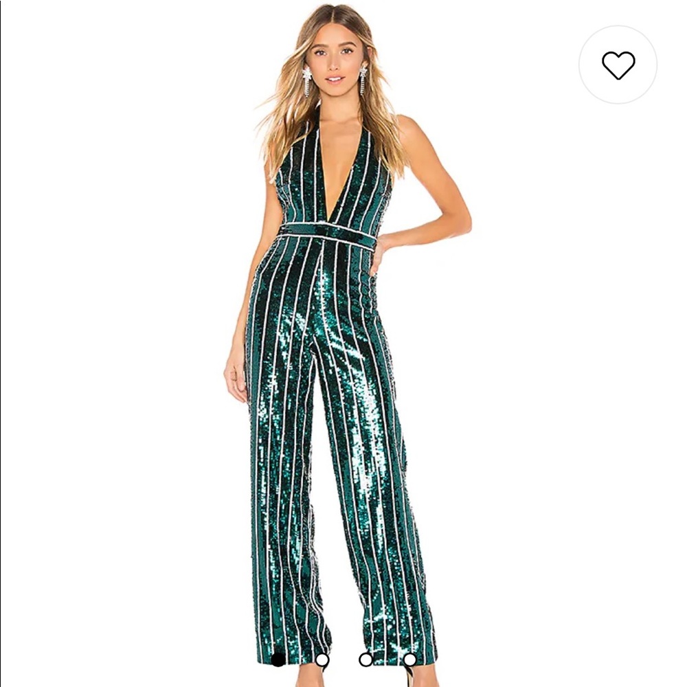 X navel Charlotte jumpsuit in teal stripe